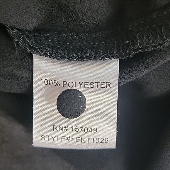 Fanco chic chiffon blouse in black Size S - Picture 7 of 8